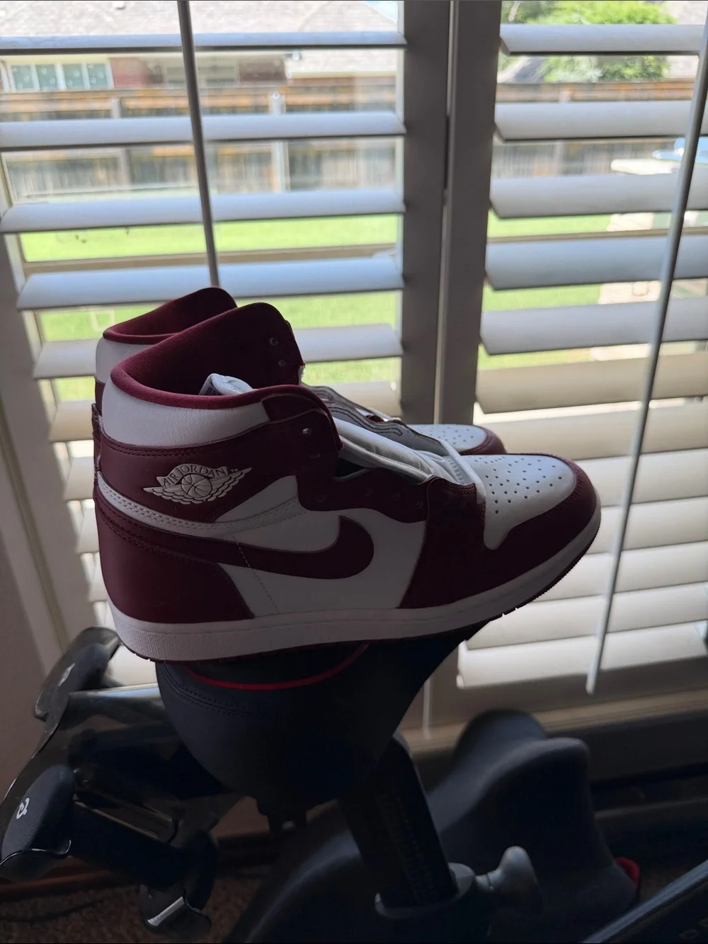 Nike Burgundy & White Air Jordan 1 High-Top Sneakers
